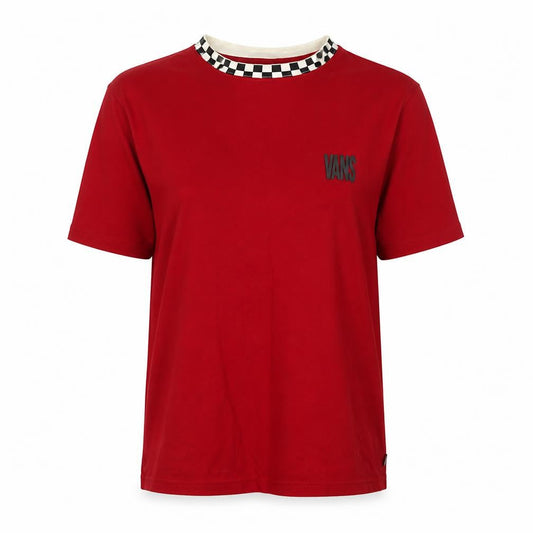 Womens UK Size L VANS Red Ringer T-Shirt