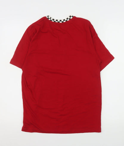 Womens UK Size L VANS Red Ringer T-Shirt