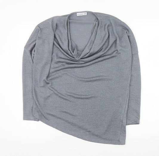 Womens UK Size 14 Gallery Grey Basic Blouse