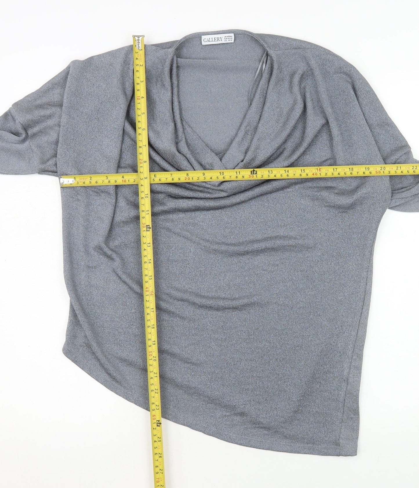 Womens UK Size 14 Gallery Grey Basic Blouse