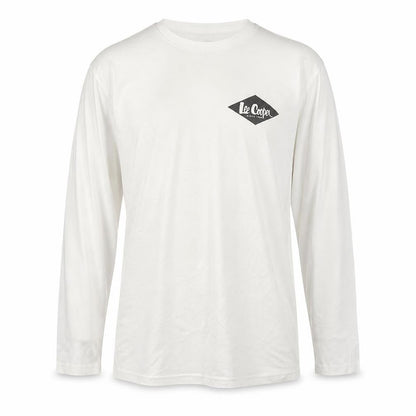 Lee Cooper Men's White Long Sleeve Crew Neck Cotton Top M