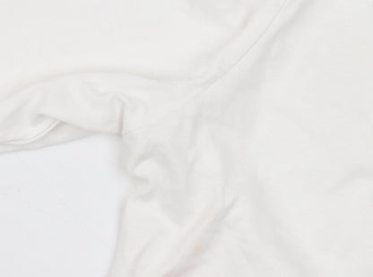 Lee Cooper Men's White Long Sleeve Crew Neck Cotton Top M