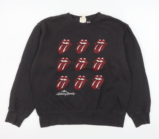 Womens UK Size XS H&M Black Pullover Sweatshirt