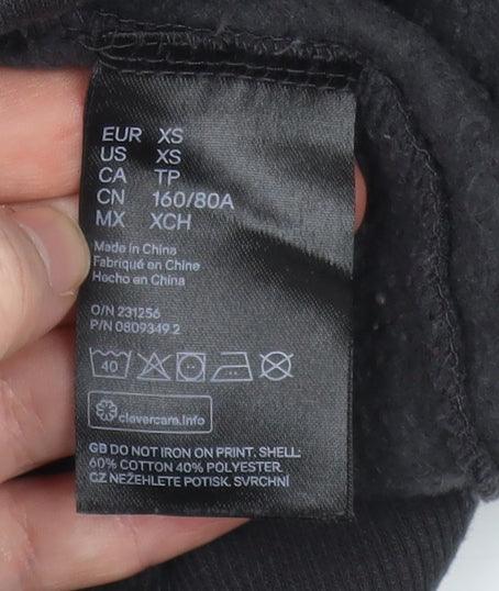 Womens UK Size XS H&M Black Pullover Sweatshirt
