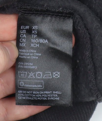 Womens UK Size XS H&M Black Pullover Sweatshirt