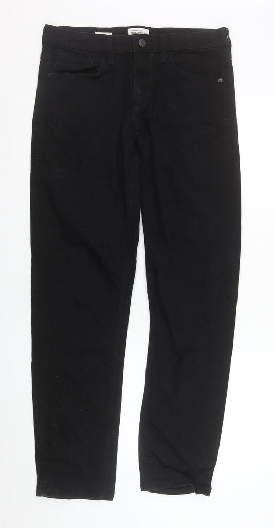 Womens UK Size 32L River Island Regular Fit Straight Black Jeans