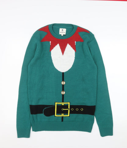 Mens UK Size M SoulCal & Co Green Pullover Jumper