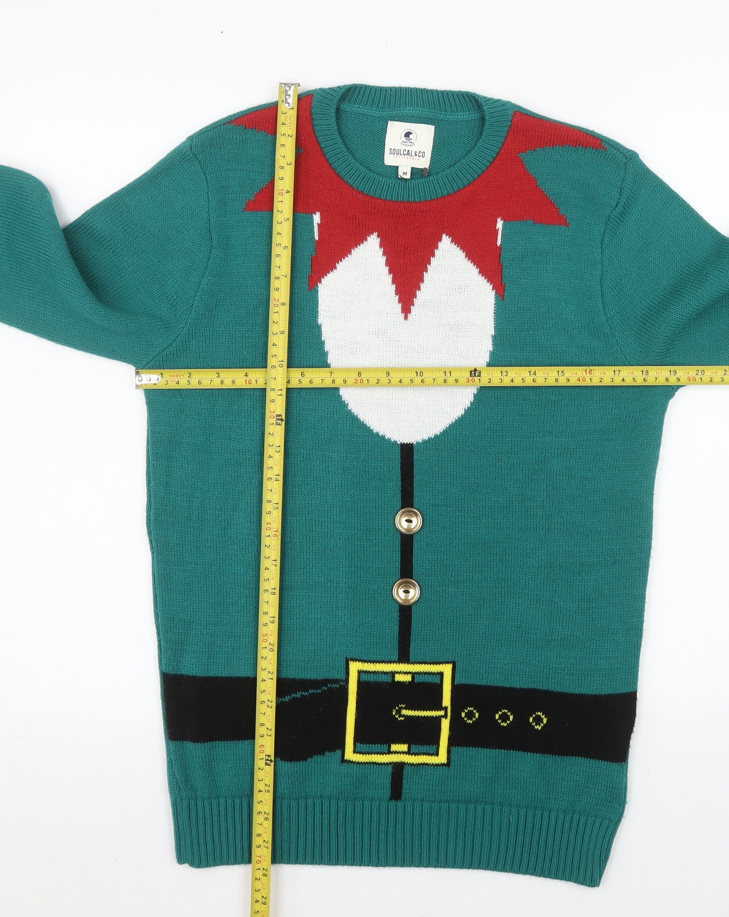 Mens UK Size M SoulCal & Co Green Pullover Jumper