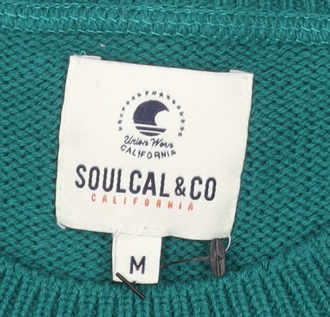 Mens UK Size M SoulCal & Co Green Pullover Jumper