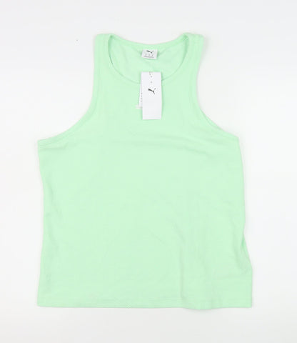 Puma Womens Green XL Racerback Tank Top Lightweight Activewear
