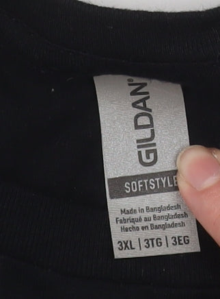 Mens UK Size 3XL Gildan Black  T-Shirt