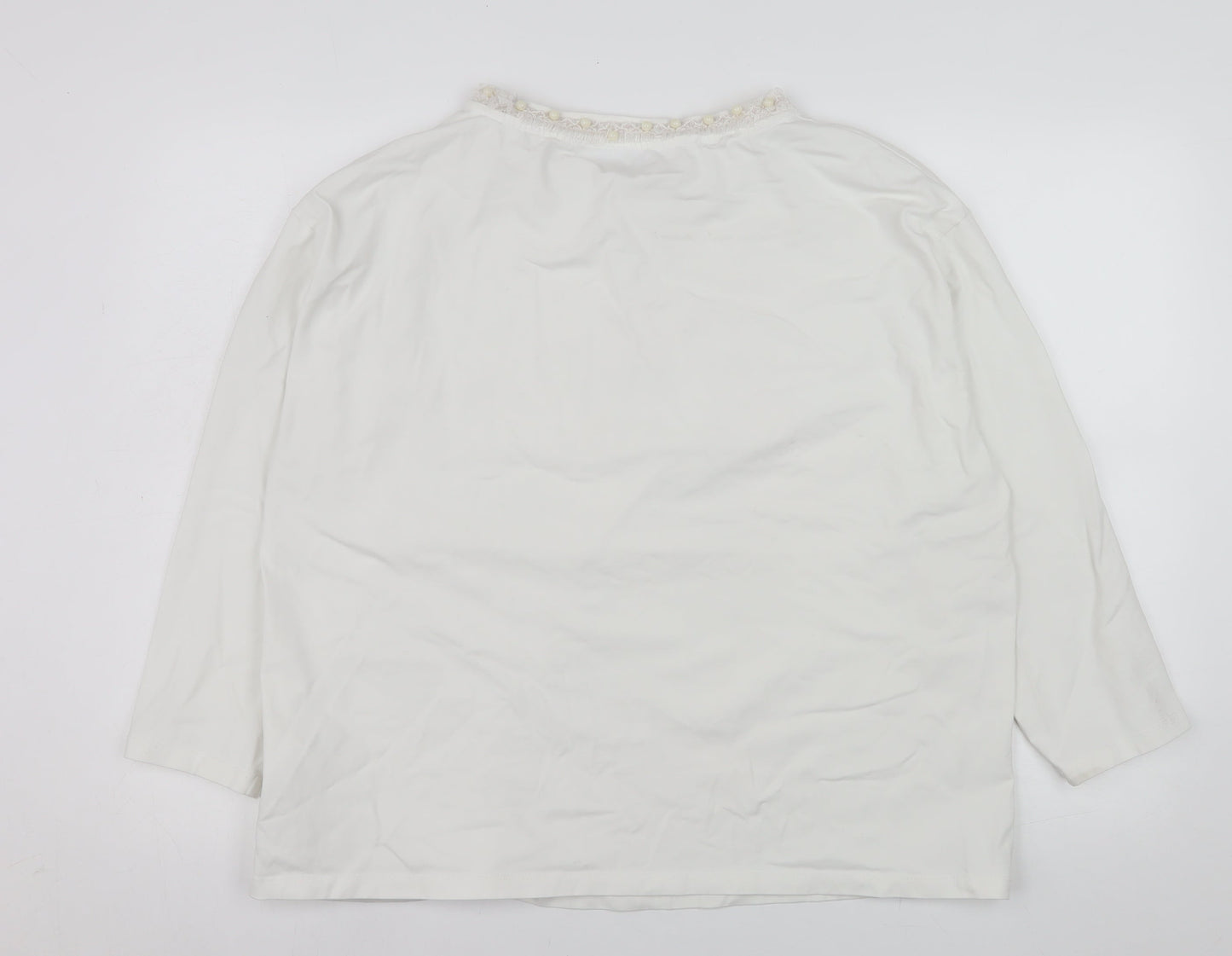 Womens UK Size 2XL Kelly & Grace White Basic Blouse