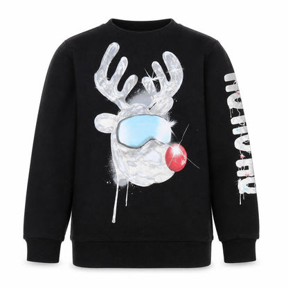 Next Boys Black Christmas Reindeer Graphic Pullover Sweatshirt 14 Years