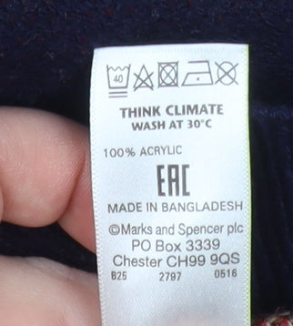 Mens UK Size S Marks and Spencer Blue Pullover Jumper