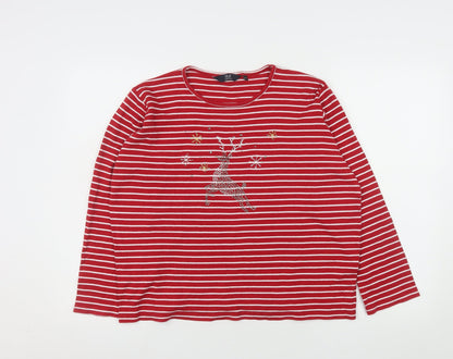 Womens UK Size 18 Isle Essentials Red Basic T-Shirt