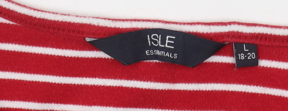 Womens UK Size 18 Isle Essentials Red Basic T-Shirt