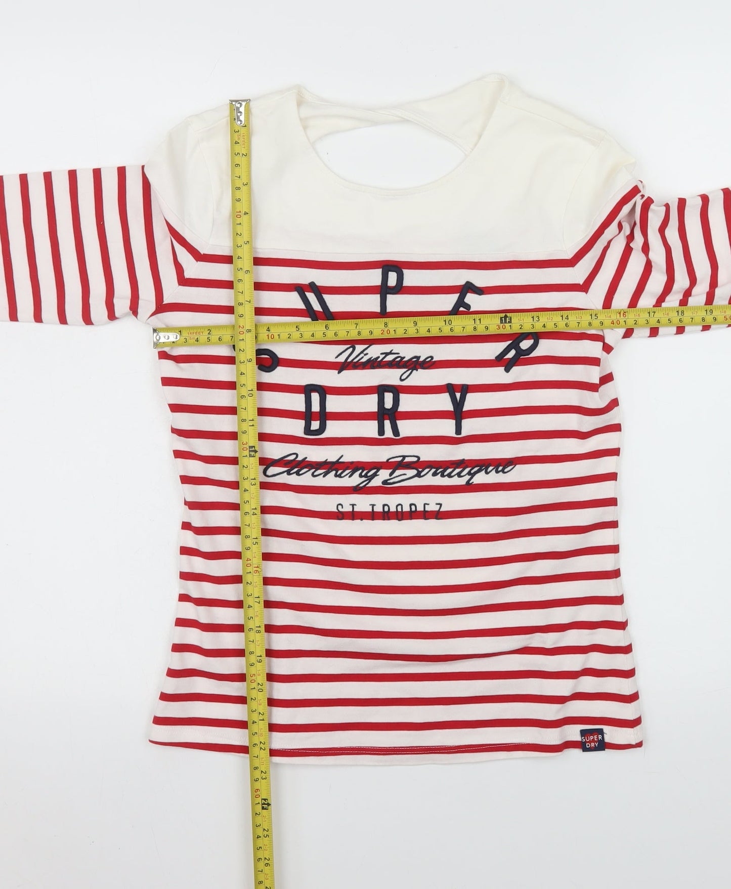 Womens UK Size 8 Superdry Red Basic T-Shirt