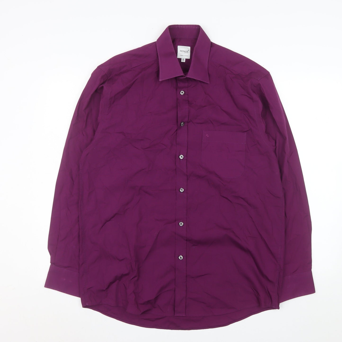 Mens UK Collar Size 16 Remus Uomo Smart Purple  Dress Shirt