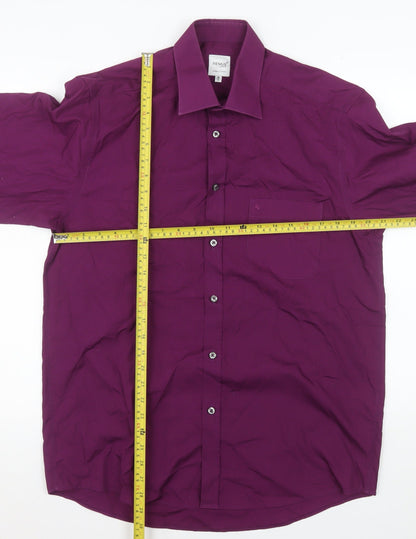 Mens UK Collar Size 16 Remus Uomo Smart Purple  Dress Shirt