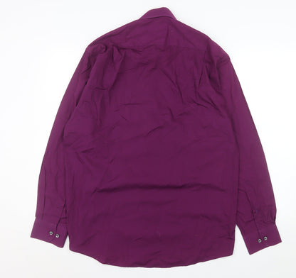 Mens UK Collar Size 16 Remus Uomo Smart Purple  Dress Shirt