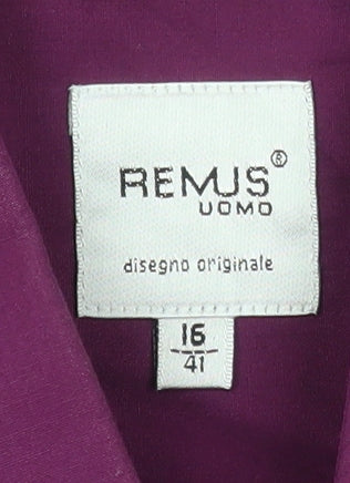 Mens UK Collar Size 16 Remus Uomo Smart Purple  Dress Shirt