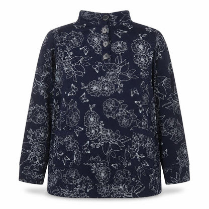 Bonmarché Womens Blue Floral Button-Up Tunic Top XL