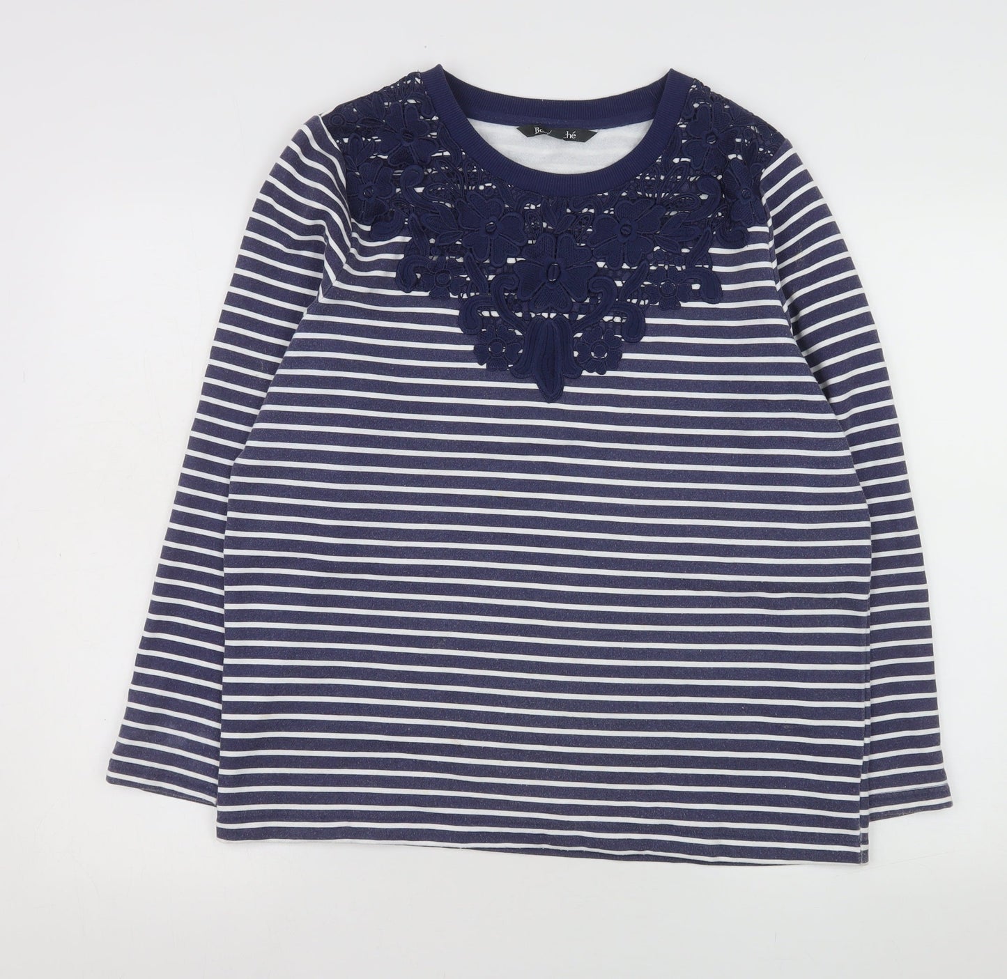 Womens UK Size 12 Bonmarché Blue Basic T-Shirt