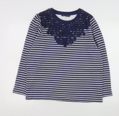 Womens UK Size 12 Bonmarché Blue Basic T-Shirt