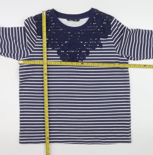 Womens UK Size 12 Bonmarché Blue Basic T-Shirt