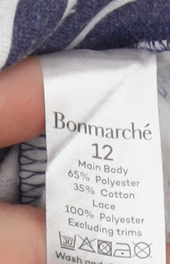 Womens UK Size 12 Bonmarché Blue Basic T-Shirt