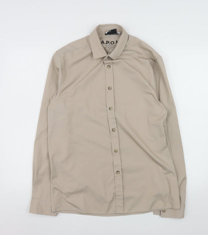 ASOS Men’s Beige Pablo Picasso Art Print Long Sleeve Shirt Size S