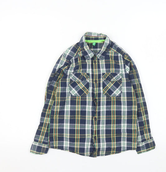 Boys UK Size 7-8 Years United Colors of Benetton Blue Basic Button-Up