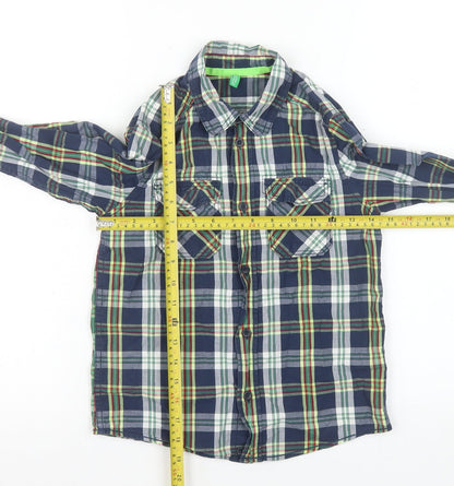 Boys UK Size 7-8 Years United Colors of Benetton Blue Basic Button-Up