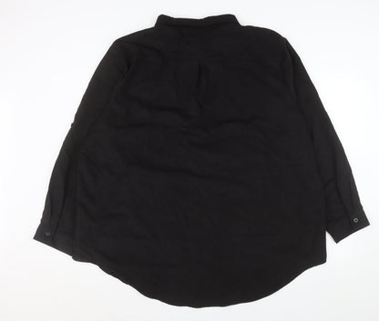 Boohoo Women's Black Long Sleeve Button-Up Shirt Size 22 Polyester