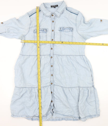 Womens UK Size L Velvet Heart Shirt Dress