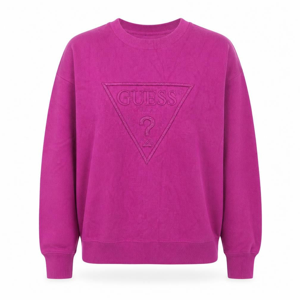 Guess Womens Pink Logo Pullover Sweatshirt Size M UK 8