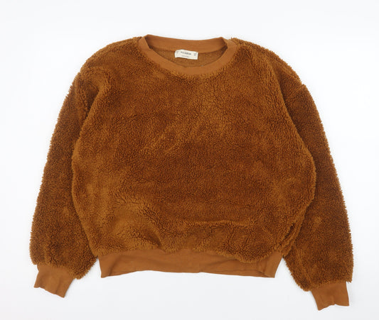 Womens UK Size S Pull&Bear Brown Pullover Sweatshirt