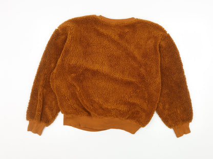 Womens UK Size S Pull&Bear Brown Pullover Sweatshirt