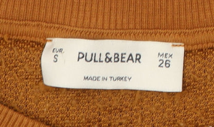 Womens UK Size S Pull&Bear Brown Pullover Sweatshirt
