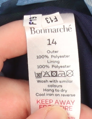Womens UK Size 14 Bonmarché Blue Tunic Blouse
