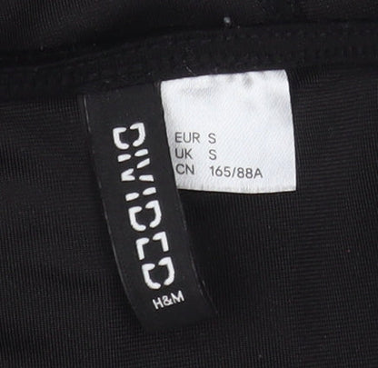 Womens UK Size S H&M Black Cropped Blouse