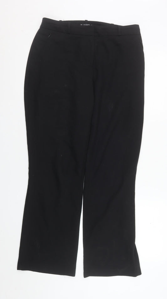 Womens UK Size 12 Dunnes Regular Fit Dress Pants Black Trousers