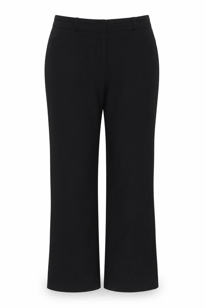 Front view of Dunnes Women’s Black, size UK 12, Straight Leg Dress Pants Work Trousers