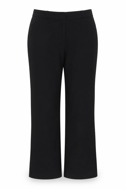 Front view of Dunnes Women’s Black, size UK 12, Straight Leg Dress Pants Work Trousers