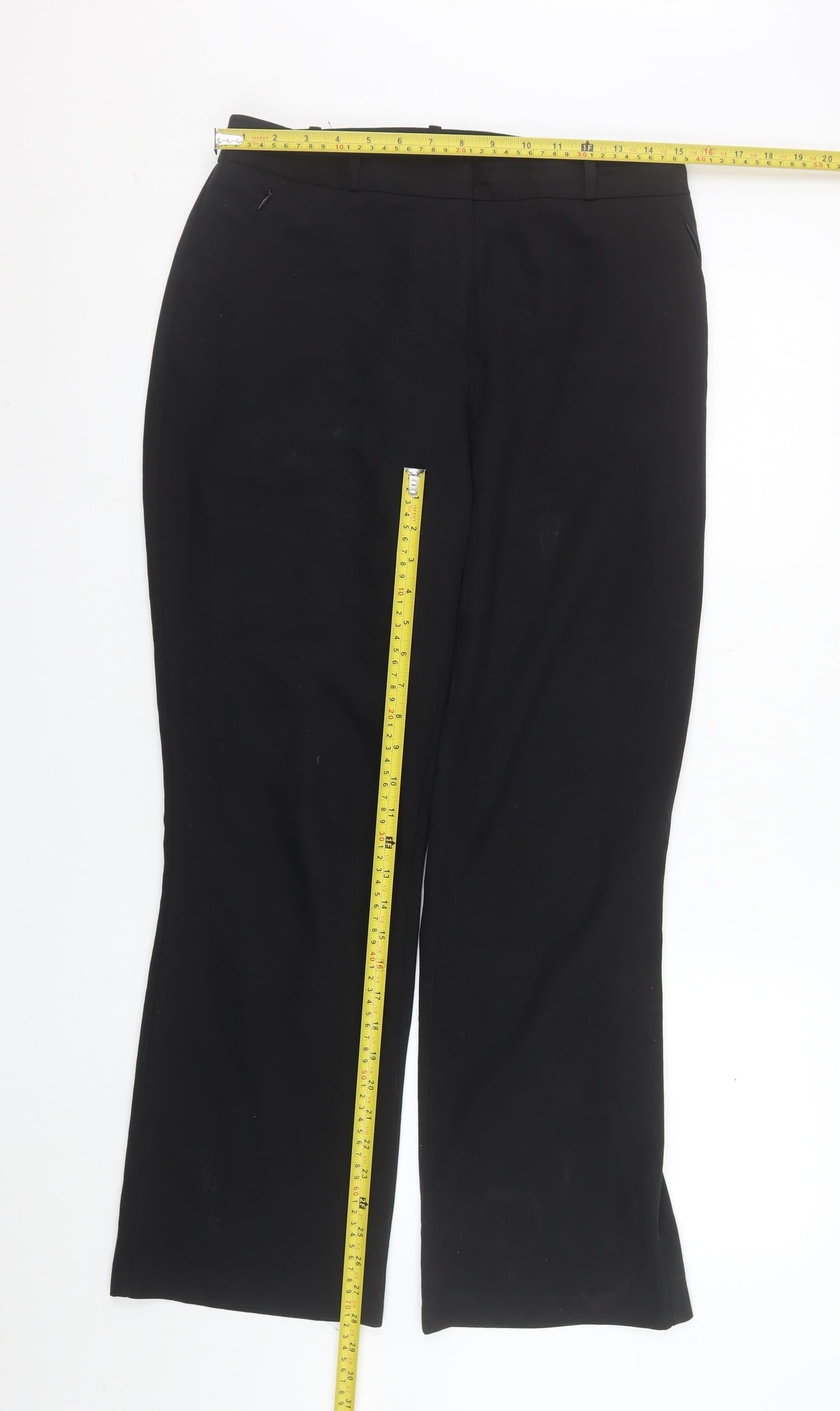 Womens UK Size 12 Dunnes Regular Fit Dress Pants Black Trousers