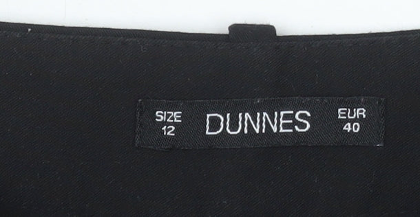 Womens UK Size 12 Dunnes Regular Fit Dress Pants Black Trousers