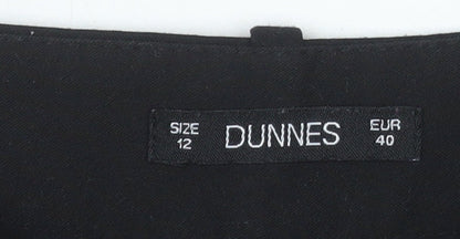 Womens UK Size 12 Dunnes Regular Fit Dress Pants Black Trousers