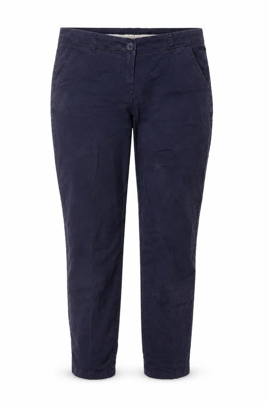 Womens UK Size 12-14 Avenue Regular Fit Chino Blue Trousers