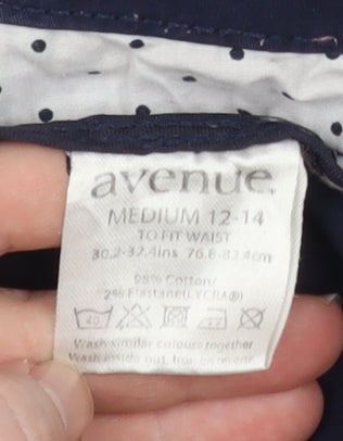 Womens UK Size 12-14 Avenue Regular Fit Chino Blue Trousers