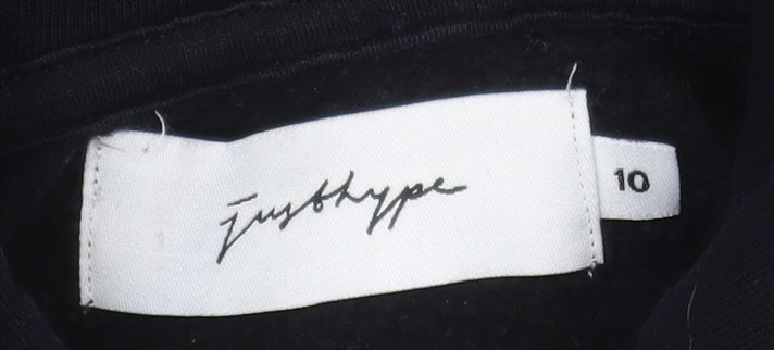 Womens UK Size 10 Hype Black Pullover Hoodie